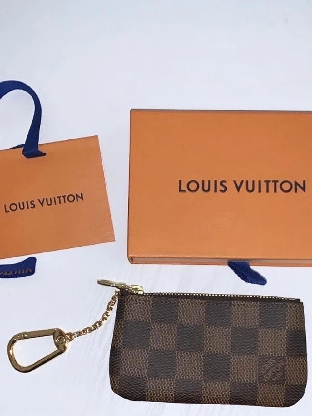 Louis Vuitton Damier Ebene Key Pouch N62658 Brown